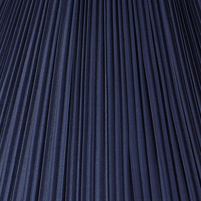 Aspen Creative 33195, Transitional Hardback Empire Shaped Mushroom Pleated Dark Blue Spider Shade, 6" Top x 16" Bottom x 12" Slant