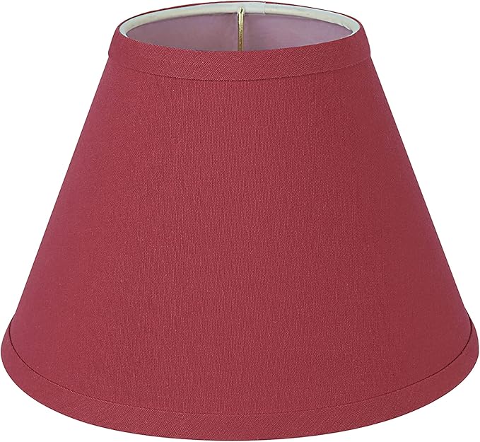 Aspen Creative 58879A Transitional Empire Shape Uno Construction Lamp Shade in Imperial Red, 6" Top x 12" Bottom x 9" Slant Height