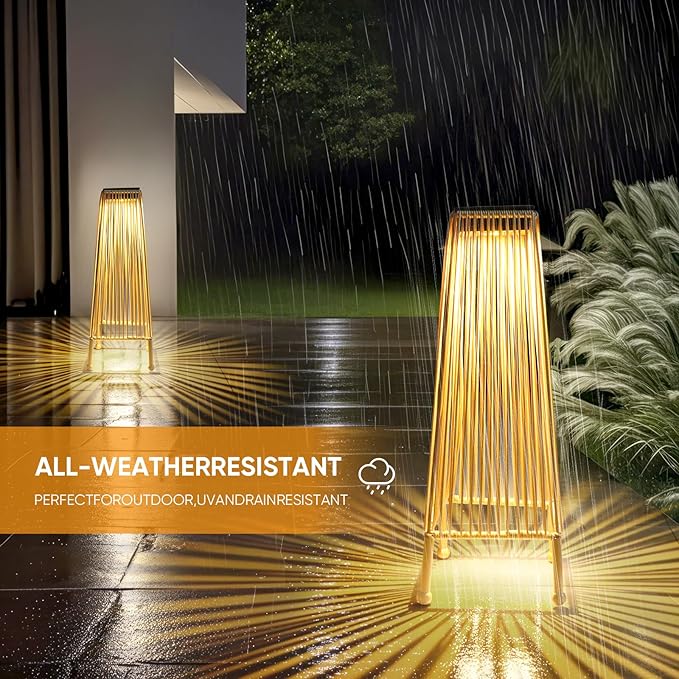 Outdoor Solar Floor Lamp, Upgraded Solar Patio Lamp, Brighter Outdoor Floor Lamp, Auto On/Off Patio Lamps Outdoor for Yard Garden Patio Pathway Lawn Decor