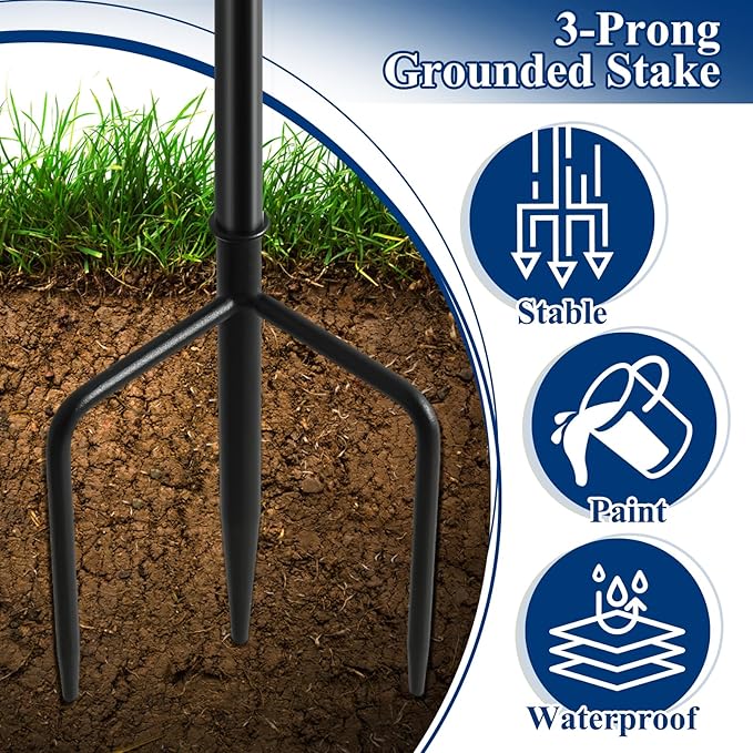 6 Pack Home Garden Torch, Large Capacity 16oz Outdoor Metal Torch Garden Décor,59-Inch Upgraded Citronella Torches with 3-Prong Grounded Stake, Table Top Torches for Party Patio Pathway