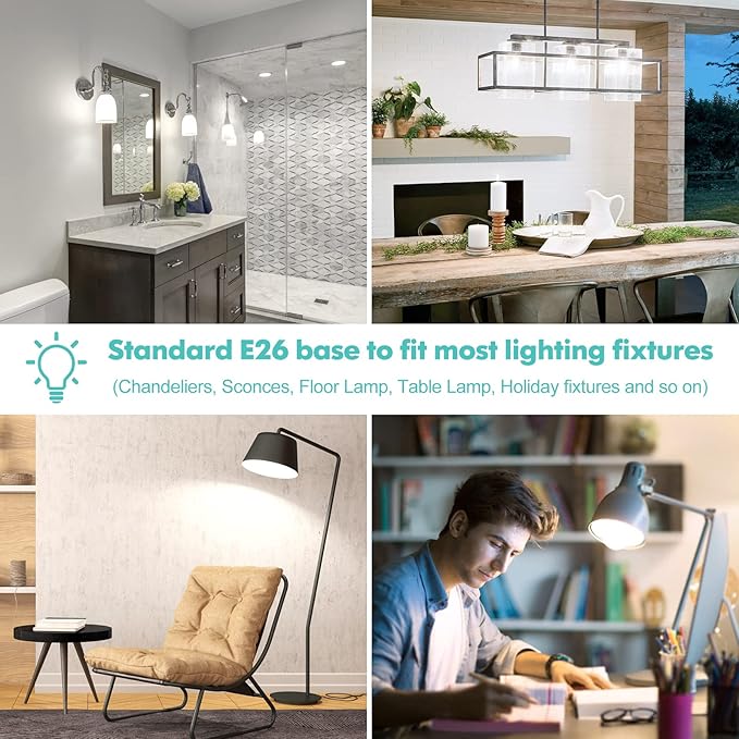 LED Light Bulbs, 100 Watt Equivalent A19 LED Bulbs, 13W 4000K Neutral White 1500 Lumens Non-Dimmable Bright E26 Edison Medium Screw Bulbs for Home Bedroom Kitchen Living Room Office Lamp, 4-Pack