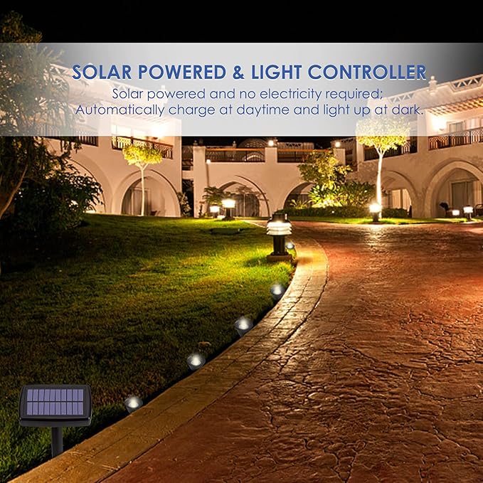 Solar Pathway Ground Lights 10 LED Solar String Ground Lights Solar Powered Inground Lights for Garden Lawn Walkway Driveway