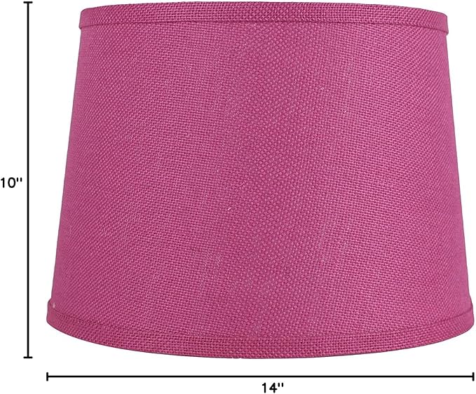 Urbanest French Drum Burlap Lampshade, 12-inch by 14-inch by 10-inch, Fuchsia