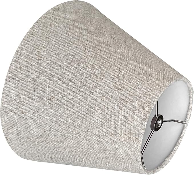 TOOTOO STAR Small Lamp Shades for Table Lamps 5" Top x 9" Bottom x 7" High,Set of 2 small brown lampshades,Handmade Lampshade in Natural Fabrics (Spider)