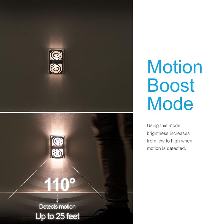 GE LED Motion Sensor Night Light, Motion-Boost,Plug-in, Dusk-to-Dawn, Energy Efficient, UL-Certified, Ideal Nightlight for Bedroom, Bathroom,Kitchen, Hallway,58559, Bronze Swirl, Pack