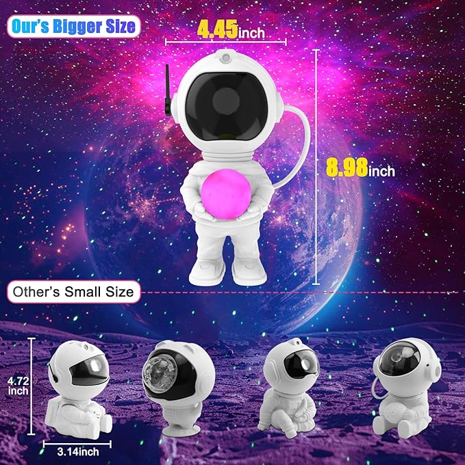 3 in 1 Star Projector with 8 Color Moon Lamp, Astronaut Galaxy Projector, Remote & Timer, 33 Light Effects LED Nebula Night Light Gift for Girls Boys Kids Adults Christmas Birthday Room Decor (Pink)