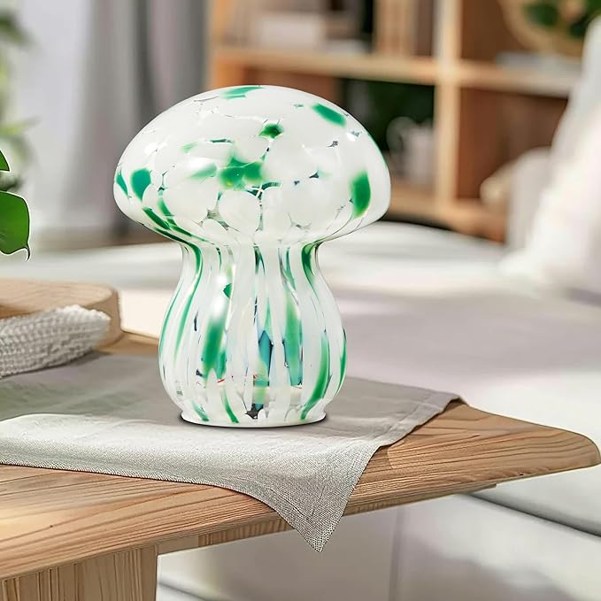 Mushroom Table Lamp, Small Bedside Table Lamp, 6.1 inches, Mushroom Decoration Cute Mini Atmosphere Lamp Home Decoration, Suitable for Bedrooms, Living Rooms, Children's Rooms-Green