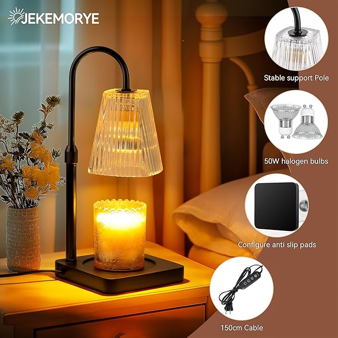 Candle Warmer Lamp with Timer - Electric Melter Candles Lamp Dimmable Heater