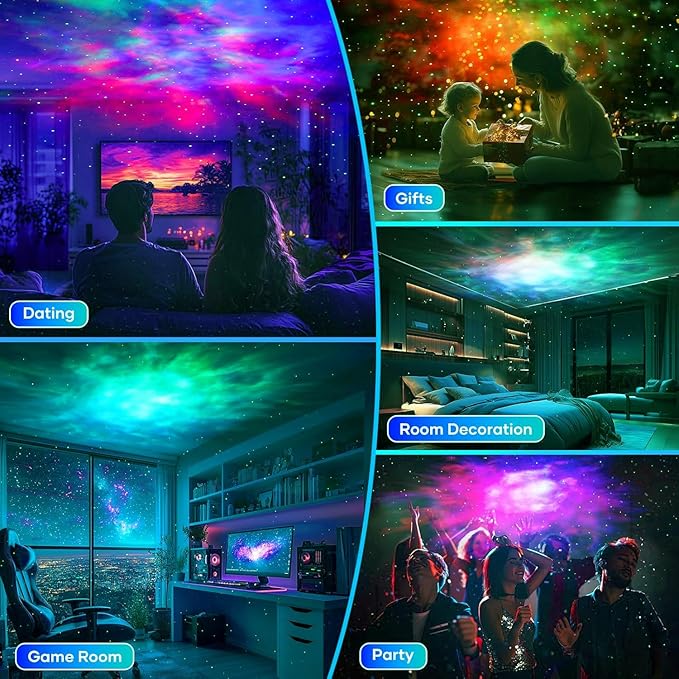 Rare Blue Laser Star Projector with Remote Control,Premium ABS Build & HD Lens, Ultra-Soft Realistic Nebula, Dimmable 16M Colors for Bedroom/Game Room/Party(Blue Star+Remote)