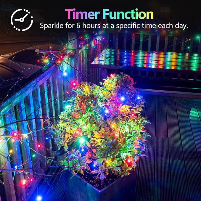 2 Pack Fairy Lights Battery Operated, 20FT 60LED RGB Color Changing String Lights, Waterproof Multicolor Changing Twinkle Light with Timer and Remote for Indoor & Outdoor Bedroom Christmas Decorations