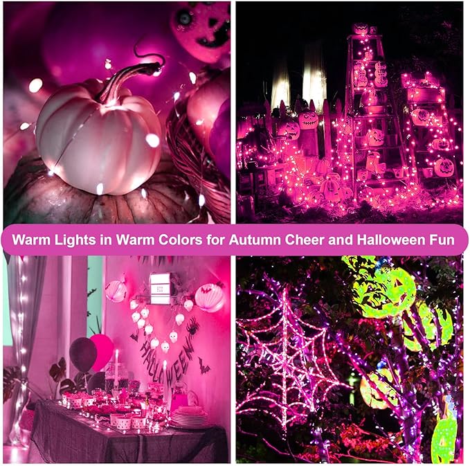 ZGWJ Fairy Lights Battery Operated, 12 Pack Twinkle String Lights 20 LED 7ft 3 Lighting Modes for Bedroom Decor, Valentines Day, Halloween, Christmas, Party Indoor and Outdoor Decoration Pink