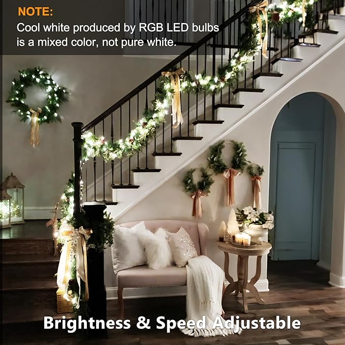 Brizled Color Changing RGB Christmas Lights, 66ft 200 LED Easter String Lights Music Sync, 120+ Modes Remote Dimmable Outdoor Mini Tree Light Indoor Plugin for July 4th Xmas Halloween