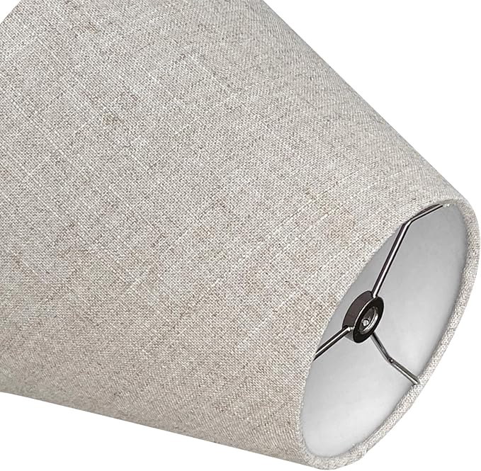 TOOTOO STAR Small Lamp Shades for Table Lamps Set of 2, Brown 6" Top X 10" Bottom X 7" High Modern,rustic style lamp shade,Handmade Lampshade in Natural Fabrics (Spider)
