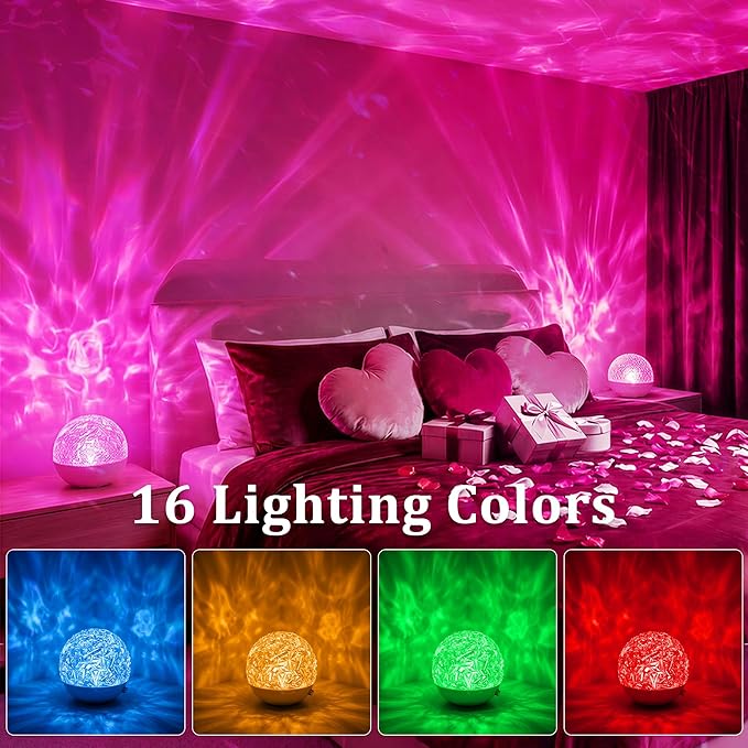 Mood Lighting for Bedroom, 16 Color Changing LED Mood Light, Aurora Ambient Lighting, Remote Control Dimmable Bedside Light, Night Light for Bedroom, Home Decor for Teen Girls Birthday Gifts