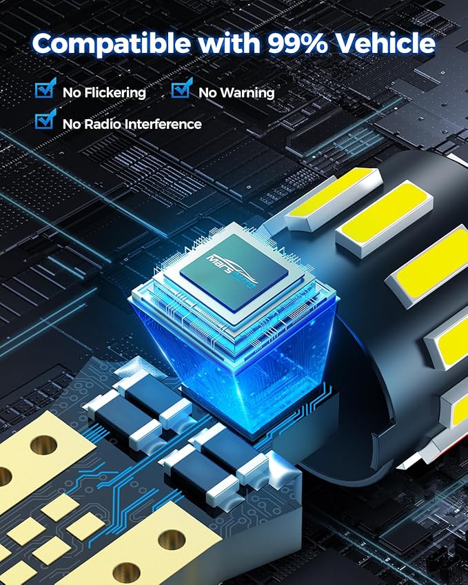 Marsauto 194 LED Bulb for License Plate Light, 6000K Super White 168 2825 W5W T10 Wedge Replacement LED Light Bulbs for Car Dome Map Courtesy Step Dash Trunk Light (Pack of 10)