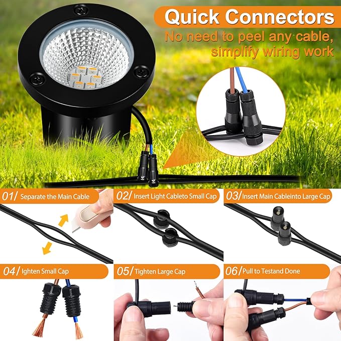 RGB Low Voltage Landscape Lighting - 10W RGB Landscape Lights with Color Changing, 12V-24V Waterproof Outdoor In-Ground Lights for Garden Yard Patio, Halloween Christmas Decorations (16 Pack)