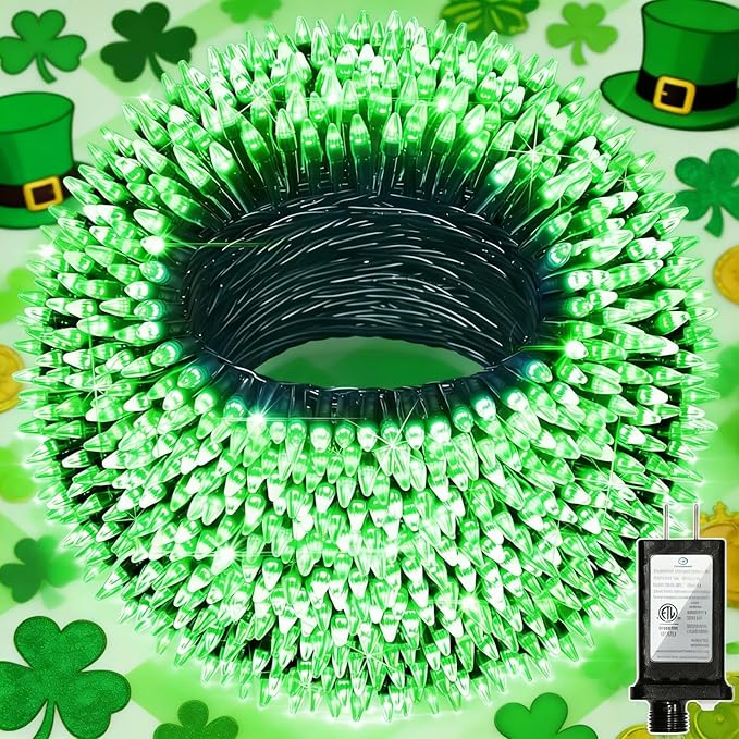 350LED 90FT Christmas Lights Indoor Outdoor, 12 Modes Green Outdoor String Lights with Timer & Dimmable, Waterproof Green Wire Christmas String Lights for Tree Xmas Patio Fence Balcony Garden Party