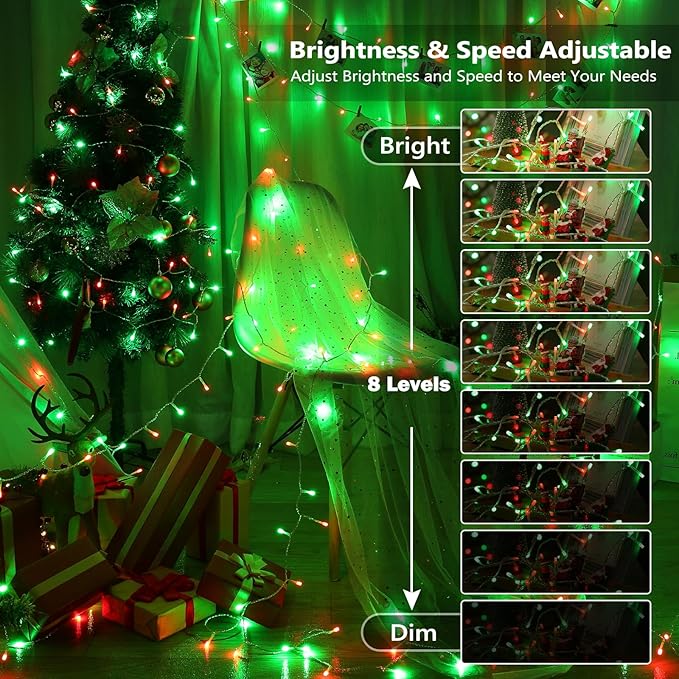 BrizLabs RGB String Lights, Color Changing Easter Pastel Lights, 100 LED 33ft USB Mini Christmas Light String Dimmable with Remote, Twinkle Fairy Light Clear Wire for Xmas Halloween Party Room