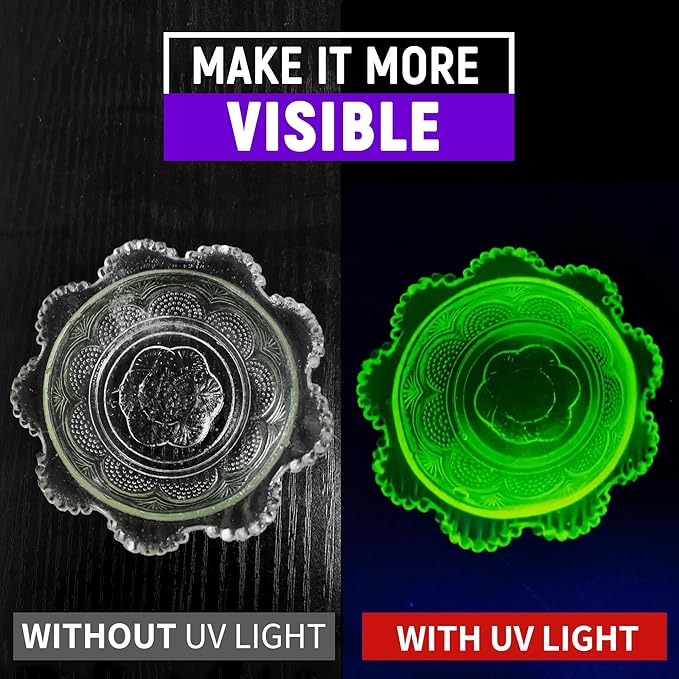 UV Flashlight Black Light USB Rechargeable 395nm Blacklight Mini, Wood's Lamp Portable Handheld Powerful LED Ultraviolet Lights Flashlights, for Resin Curing, Uranium Glass, Pet Dog Urine Detection