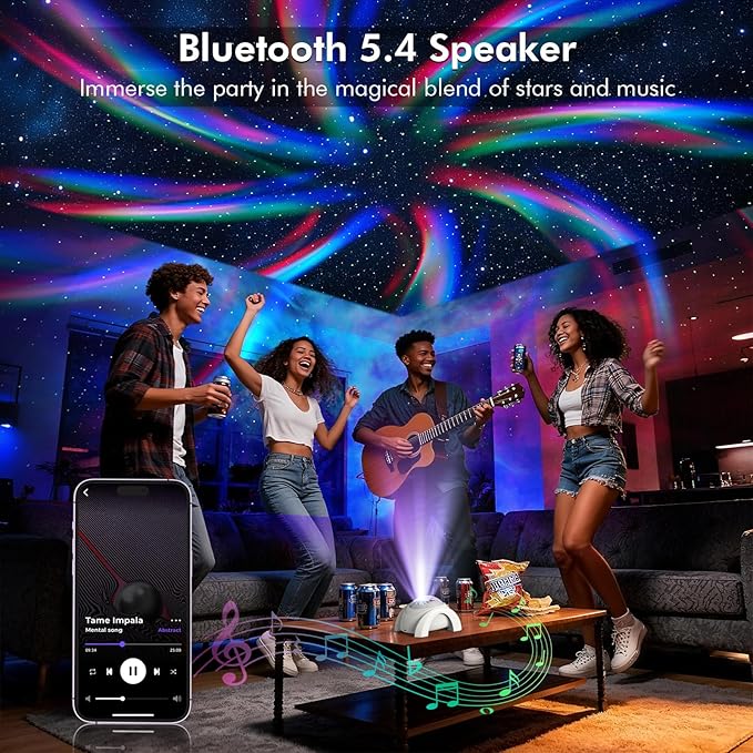 Rossetta Dual Lens Galaxy Projector, Star Projector for Bedroom with White Noise & Bluetooth Speaker, Remote, Timer, Aurora & Nebula Night Light for Easter, Party, Yoga, Gifts for Kids Adult Teen