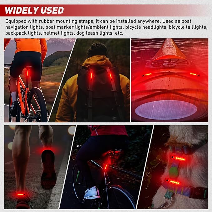 Nilight Marine Boat Navigation Light 2PCS Red Port Bow Lights Four Modes Waterproof Rechargeable Warning Safety Clearance Lamp for Skeeter Yacht Pontoon Trailer Truck Bike Backpack Helmet