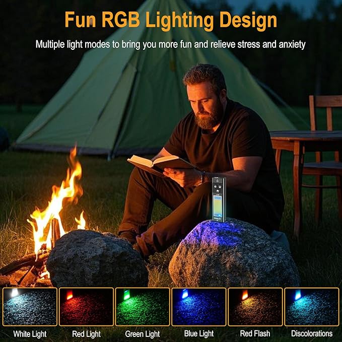 BORUIT U7 LED Small Powerful Flat EDC Flashlight with 365nm UV Black and RGB Light,USB C Rechargeable 1100L Pocket Flash Light with Clip,IP65 Waterproof,Magnetic,Power Bank Function