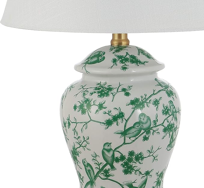 JONATHAN Y JYL3005B Penelope 22" Chinoiserie Classic LED Table Lamp Cottage Traditional Bedside Desk Nightstand for Bedroom Living Room Office College Bookcase LED Bulb Included, Green/White