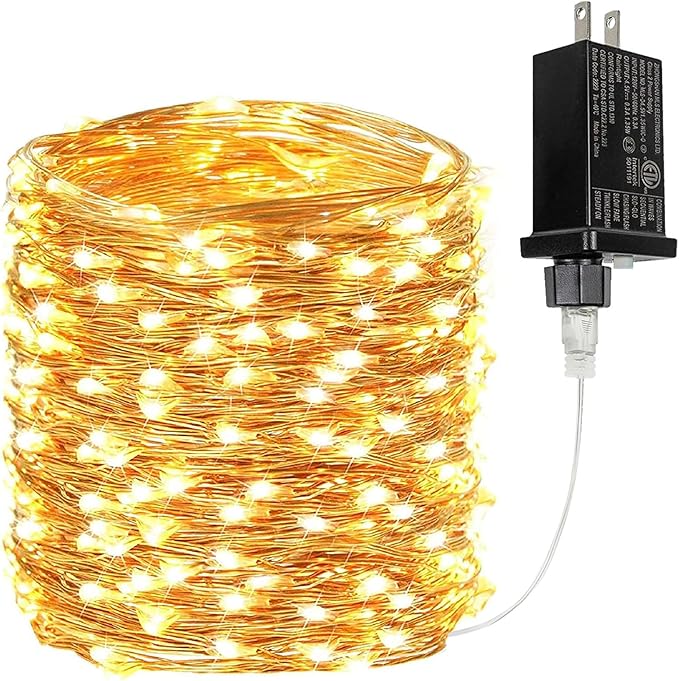 Extra Long 99Ft 300 LED Fairy Lights Plug in, Waterproof String Lights Outdoor & Indoor 8 Modes with Timer, Twinkle Light for Girl's Room Garden Birthday Halloween Christmas Decorations (Warm White)