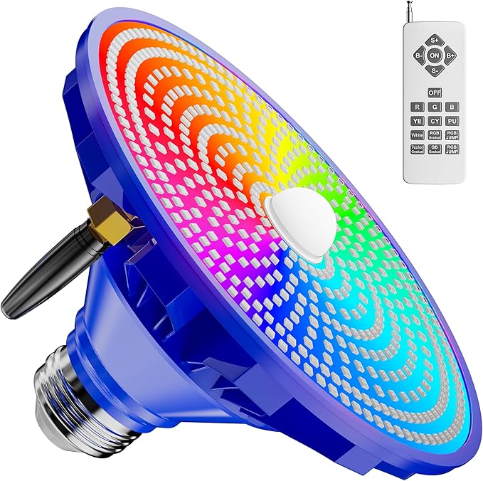 Pool Lights for Inground Pool LED Pool Light Bulb for Above Ground Swimming Pool – LED Pool Lights for Inground Pool, 120V Spa Light Bulb E26 Base, Multi-Color & Adjustable Brightness – Blue