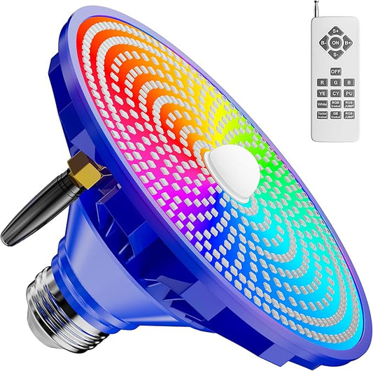 Pool Lights for Inground Pool LED Pool Light Bulb for Above Ground Swimming Pool – LED Pool Lights for Inground Pool, 120V Spa Light Bulb E26 Base, Multi-Color & Adjustable Brightness – Blue