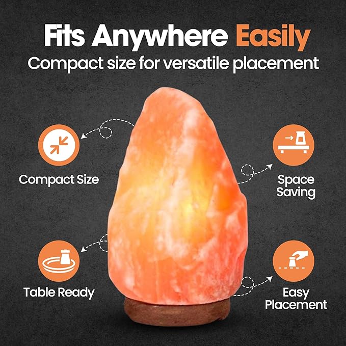 Himalayan Salt Lamp – Natural Pink Salt Rock Lamp, Crystal Night Light for Bedroom, Home & Office, Air Purifier, Relaxation & Home Decor