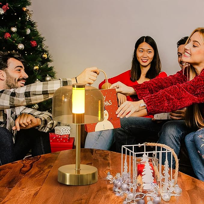 Rechargeable Cordless Table Lamp,Portable Modern LED Night Light,Battery Operated Lamp,3 Color Stepless Dimming Up,for Restaurant/Bedroom/Bars/Outdoor Party/Camping/Coffee Shop