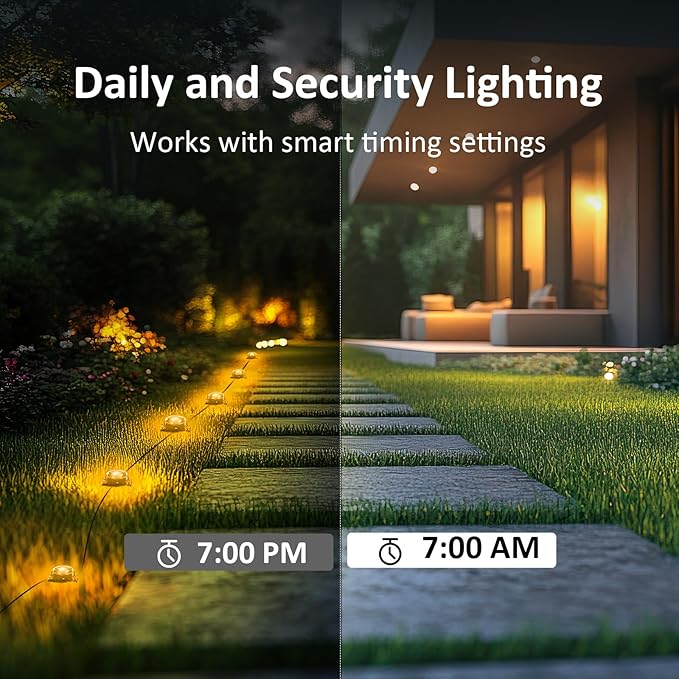 IVRICH Outdoor Ground Lights, 150ft Smart RGB Outdoor Light with Color Changing, Remote & App Control, IP68 Waterproof, Music Sync, Timer Function, Pathway Lights Patio Deco for Lawn Yard Garden
