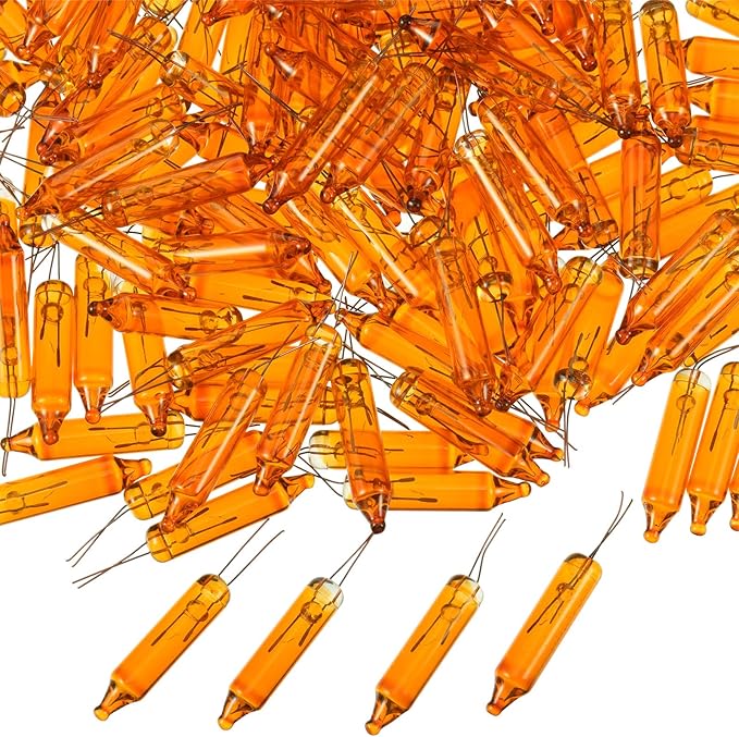 Mudder 500 Pcs Christmas Tree Replacement Light Bulbs 2.5v Christmas Light Bulbs Incandescent Xmas Decorative Replacement String Lights Outdoor Indoor(Orange)