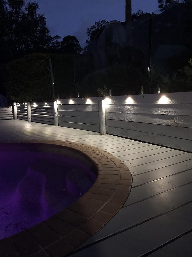 FVTLED Pack of 10 Low Voltage LED Deck Lights kit Φ1.38 Outdoor Garden Yard Decoration Lamp Recessed Landscape Pathway Step Stair Cold White LED Lighting, Bronze