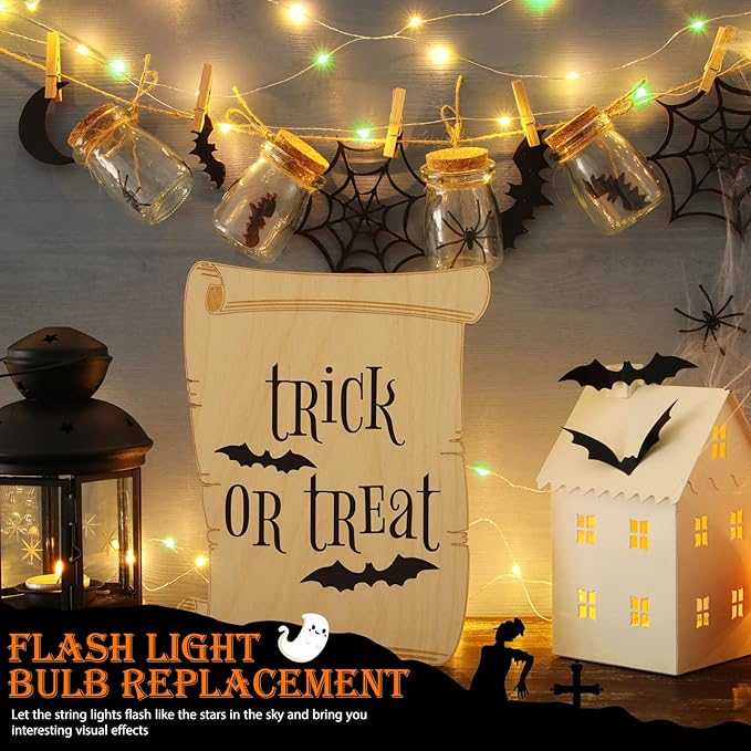 Mudder 500 Pcs Christmas Tree Replacement Light Bulbs 2.5v Christmas Light Bulbs Incandescent Xmas Decorative Replacement String Lights Outdoor Indoor(Green Orange Black)