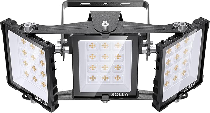 150W 2024 Plus New Upgraded LED Outdoor Flood Light, 15000LM 6000K Daylight White IP66 Waterproof, Stadium Lights, 3 Heads Adjustable Outdoor Floodlight Security Lights for Yards, Patios, Street