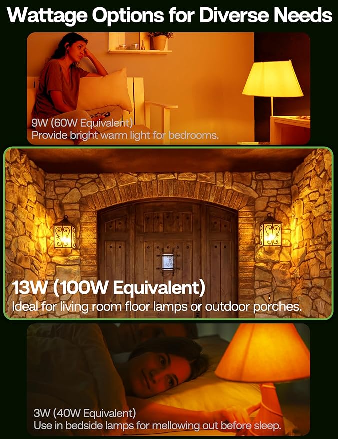 Sleep Light Bulb 100 Watt Equivalent 13W, Blue Light Blocking, 1800K Amber Color Light Bulbs, A19 Warm Light Bulb for Healthy Sleep and Baby Nursery Kids Bedroom, 2 Pack