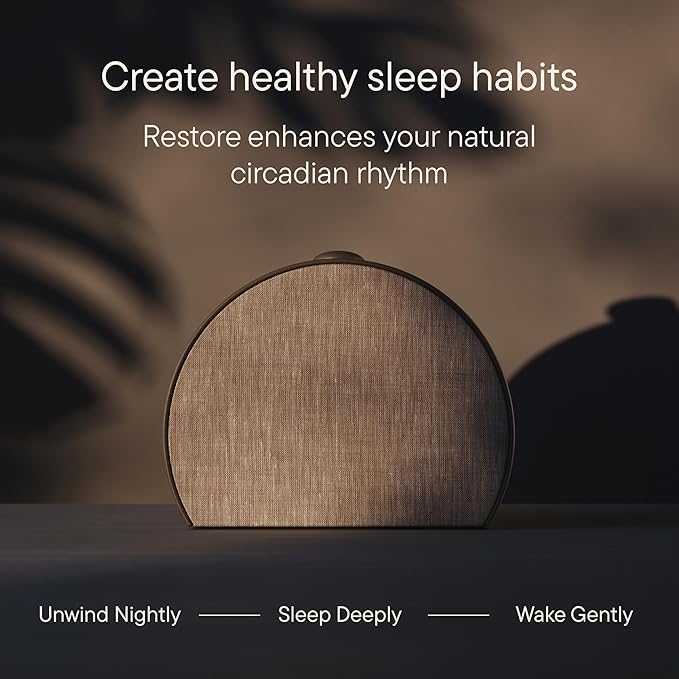 Hatch Restore 3 Sunrise Alarm Clock, Sound Machine, Smart Light (Cocoa) - White Noise, Screen-Free Sleep Routine
