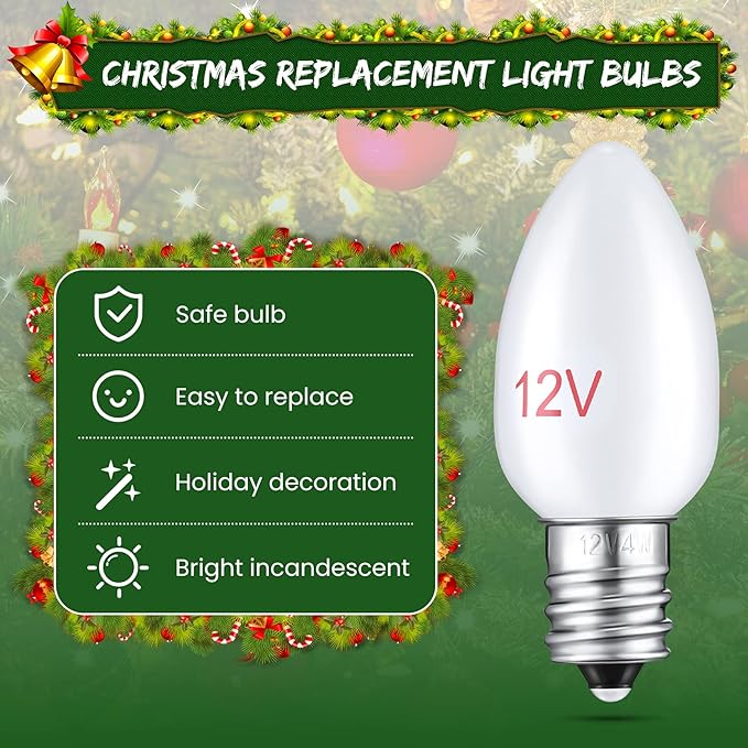 8 Pcs 12 V 4 W Christmas Villages Replacement Bulbs Warm White Bright Incandescent Bulb Accessories for Christmas Village Style Accessories Outdoor Indoor Activities