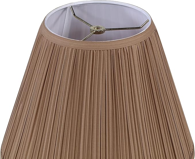 Aspen Creative 32072, Hardback Empire Transitional Spider Lamp Shade, Mushroom Pleated Sienna Brown, 7" Top x 13" Bottom x 10" Slant