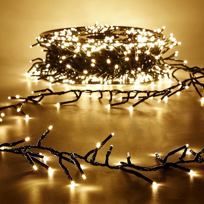 82FT 1000LED Warm White Christmas Lights Outdoor with 8 Modes, IP44 Waterproof Plug in Christmas Tree Light Fairy String Lights for Christmas, Patio, Garden, Indoor Outdoor Decor