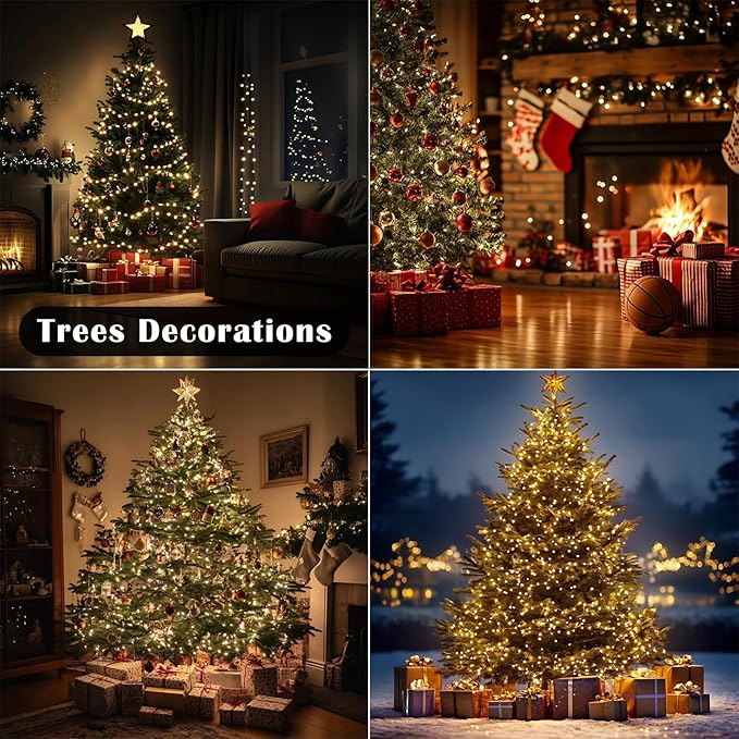 Firecracker Fairy Lights,50FT 500Leds Waterproof Twinkle Lights Plug in,8 Modes Remote String Light for Indoor Outdoor Christmas Wedding Birthday Patio Garden Decor,Green Wire,Warm White