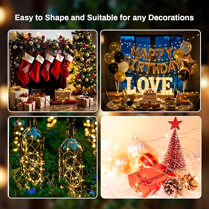 ZGWJ 6 Pack Fairy Lights Battery Operated with Remote, 7ft 20 LED Mini String Lights with Timer 8 Modes for Halloween Christmas Tree DIY, Parties, Bedroom Decorations Warm White