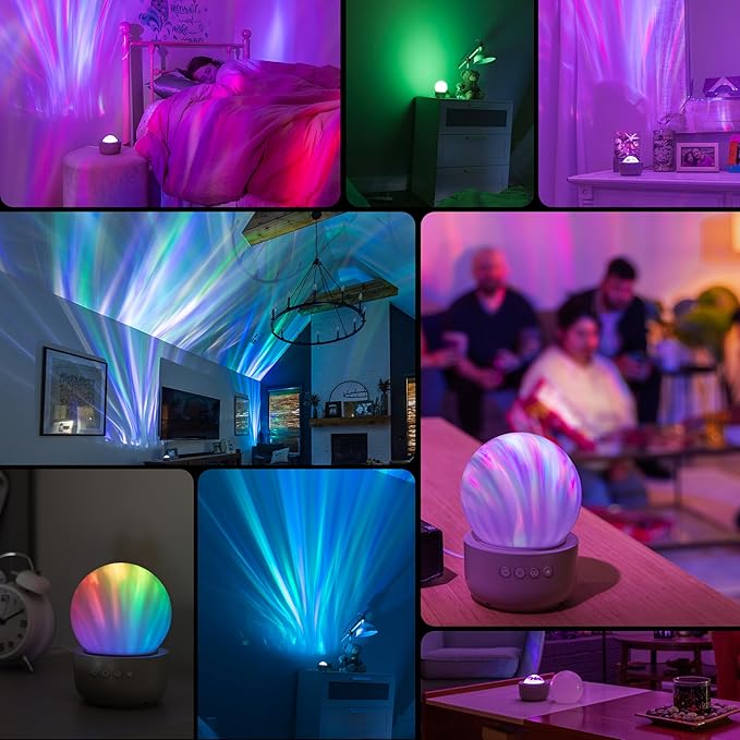 Enbrighten Aurora Crystal-Ball Galaxy Projector – Space, Nebula & Star Night Light with Northern Lights Effect – Tabletop Light for Bedroom, Playroom, Game Room & Parties (76044) (Pack of 2)