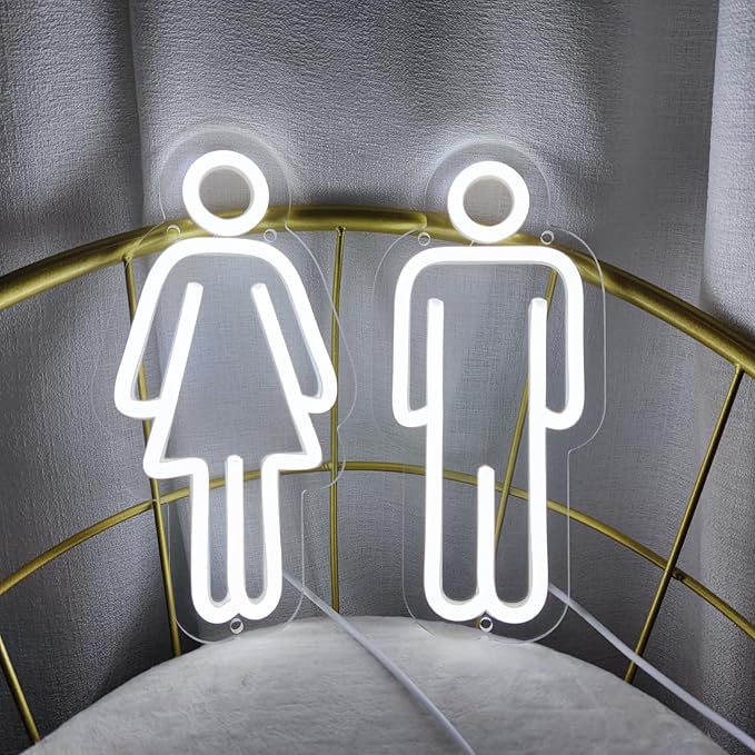 Toilets Neon Signs for Wall Decor Neon Lights for Bedroom Led Business Signs Suitable for Washroom Restroom Christmas Birthday Party Unique for Lover,25cm
