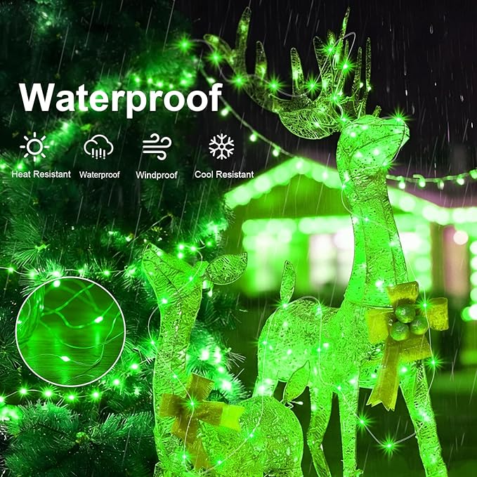 AIKEI 6 Pack LED Fairy Lights with Timer Battery Operated, Mini String Lights with Remote Waterproof 7ft 20 Led Firefly Starry Lighting for Wedding Party Bedroom Garden Christmas Decoration Green
