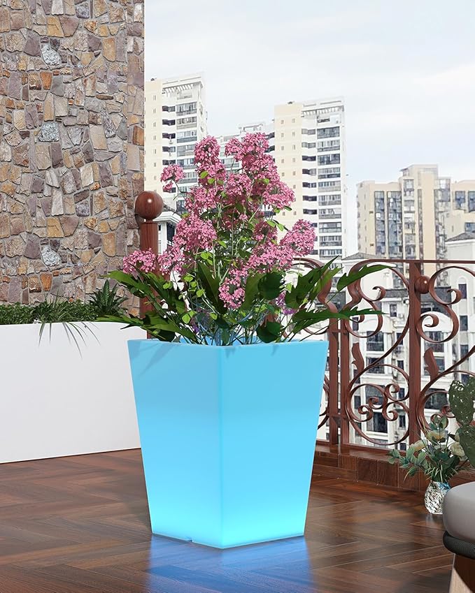 LED Vase Night Light,22-in Rechargeable LED Planter Light w/Remote,16 Colors & 4 Modes Cordless Flower Pot,Waterproof & Sturdy Floor Mood Lamp for Living Room Bedroom Yard Wedding Party Decor