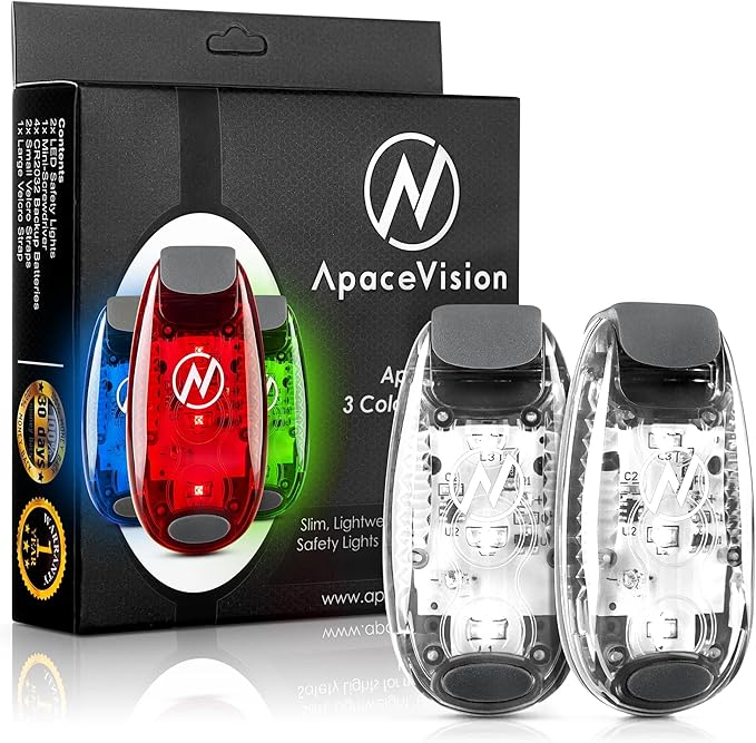 LED Safety Light (2 Pack) - Clip On Strobe/Running Lights for Runners, Dog, Bike, Walking, Boat, Kayak, Stroller and More - High Visibility Accessories for Your Reflective Gear, Bicycle