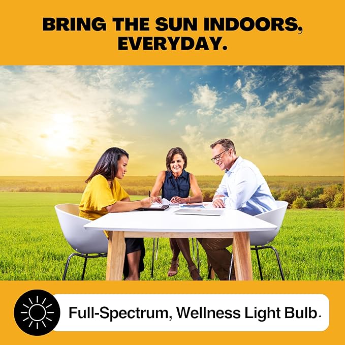 Norb Everyday Sun Soft Full Spectrum Wellness Light Bulb, 2-Pack – Natural Daylight LED Sunlight-Mimicking Technology for Energy & Mood, 9W 4000K, A19, Supports Sleep/Wake Cycles